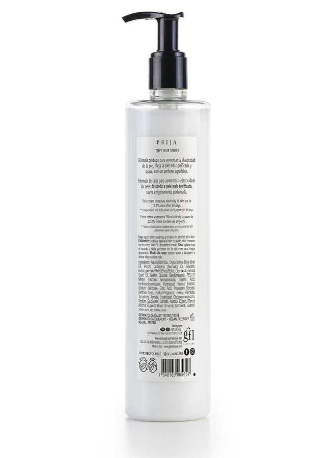 Prija Toning Body Cream with Green Walnuts and Centella Asiatica (12.84 fl oz) - Elasticizing and Moisturizing - Vegan Friendly - Dermatologically Tested - Made with 100% Recycled Bottle - Image 3